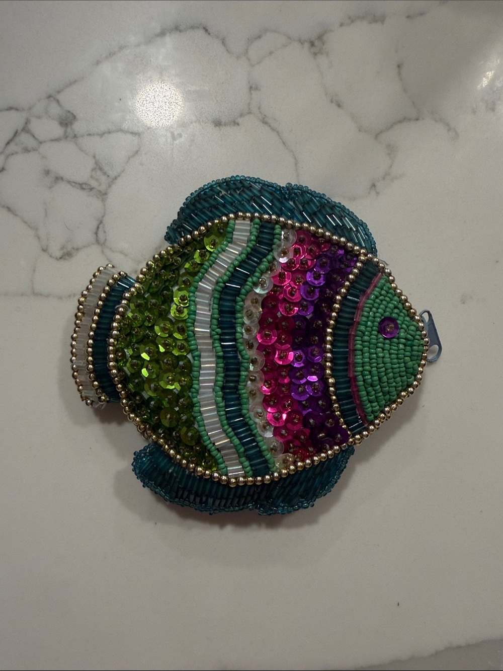Beaded Sequin Decorative Fish Coin Purse